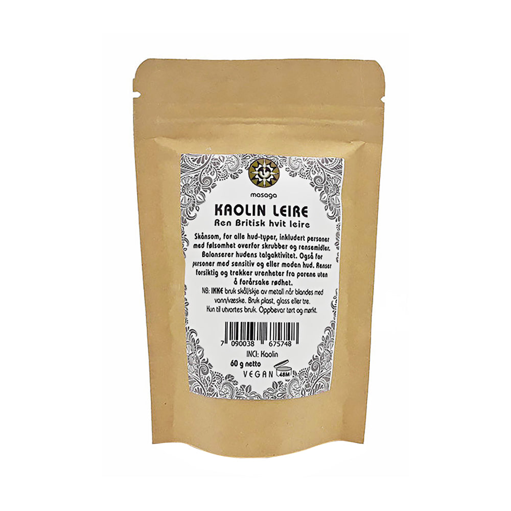 Kaolin, hvit leire ansiktsmaske